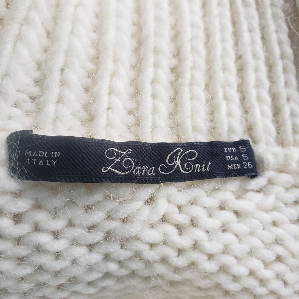 Zara Made in Italy Oversize Chunky Nordic Alpaca Llama Wool Turtleneck Sweater M - Picture 3 of 12